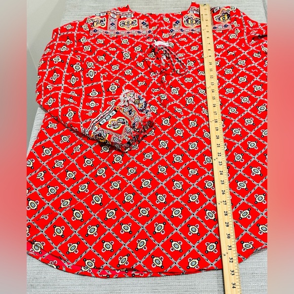 Nanette Lepore Swim Cover-Up Red Patterned Tunic Size L - Picture 7 of 8